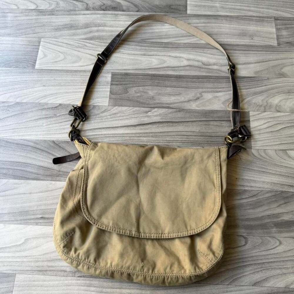 Gap Vintage Y2K Tan Canvas Messenger Bag
